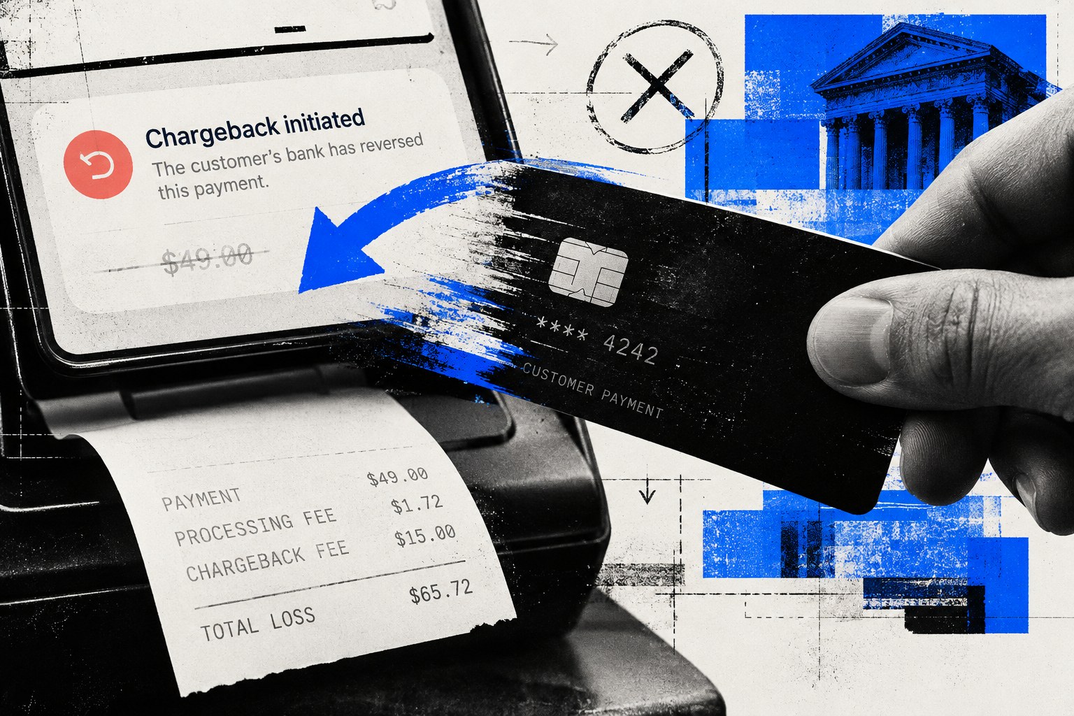 Editorial illustration for “Chargebacks explained from the merchant side”.